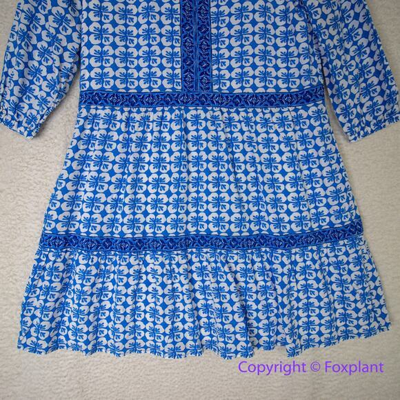 New! Vineyard Vines Hydrangea Geo Tiered‎ Dress blue, size tag marks XL - Picture 3 of 16